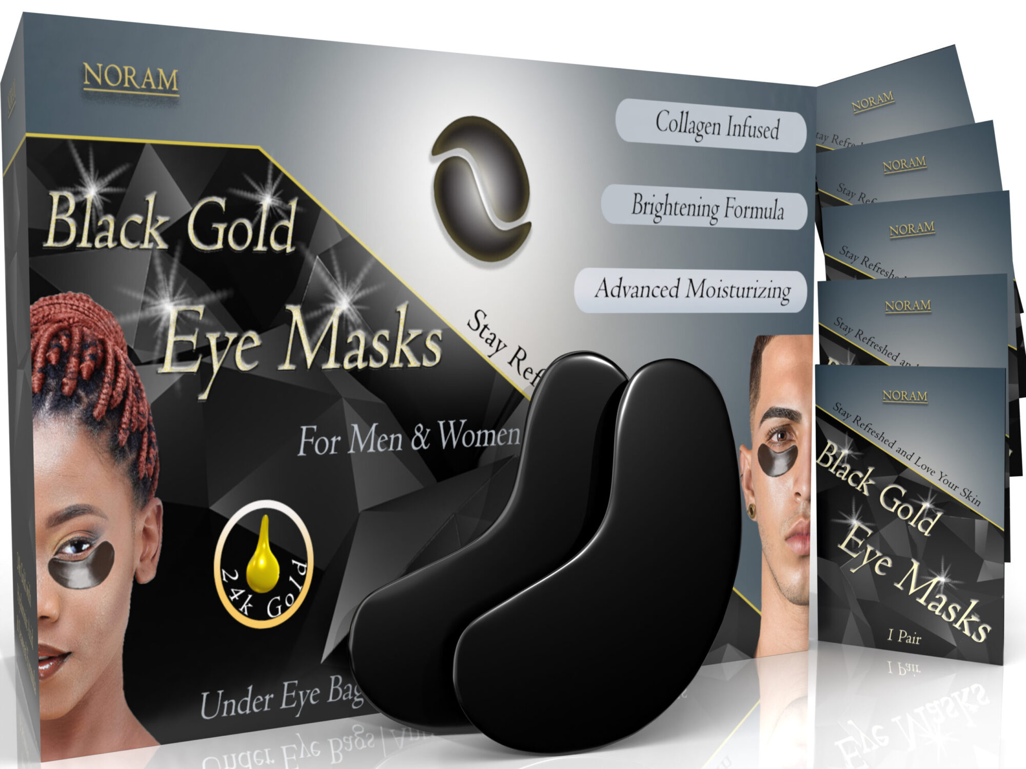 24k Black Gold Eye Masks